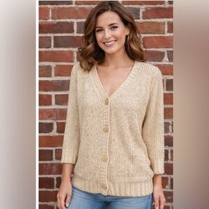 Kenneth Cole Beige Cardigan Sweater
